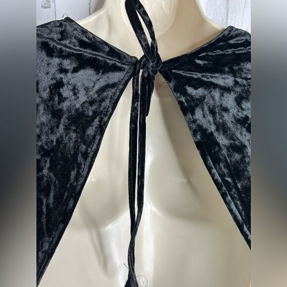 Future Collective Women Dress Ruched Long Sleeve Open Back Black Size 1X NEW - Picture 4 of 13